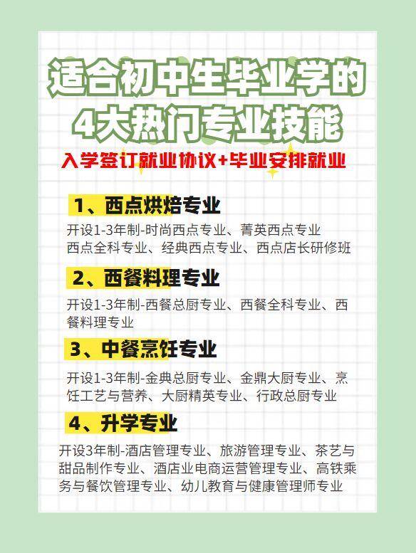 初中毕业生适合学什么技术呢？初中生毕业学什么专业比较热门？初中毕业学什么技术比较好就业？初中毕业生学什么专业最好？